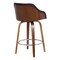 Armen Living Alec 30" Bar Height Swivel Brown Faux Leather and Walnut Wood Bar Stool LCAEBAWABR30 - alternate 4
